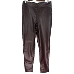 Thread & Others Jeggins Sz L Maroon Faux Leather High Rise Skinny